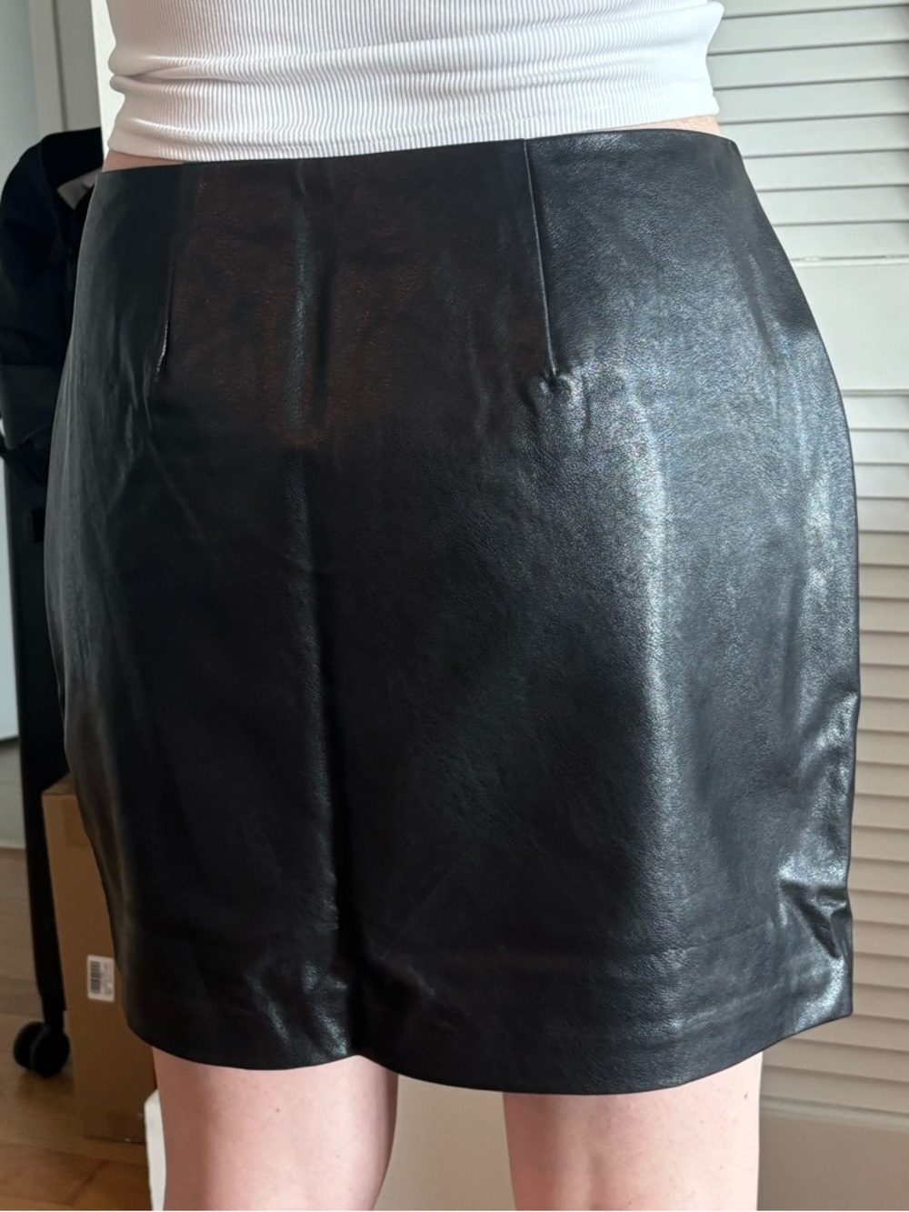 GREY LAB Black Leather Mini Skirt - Picture 3 of 5